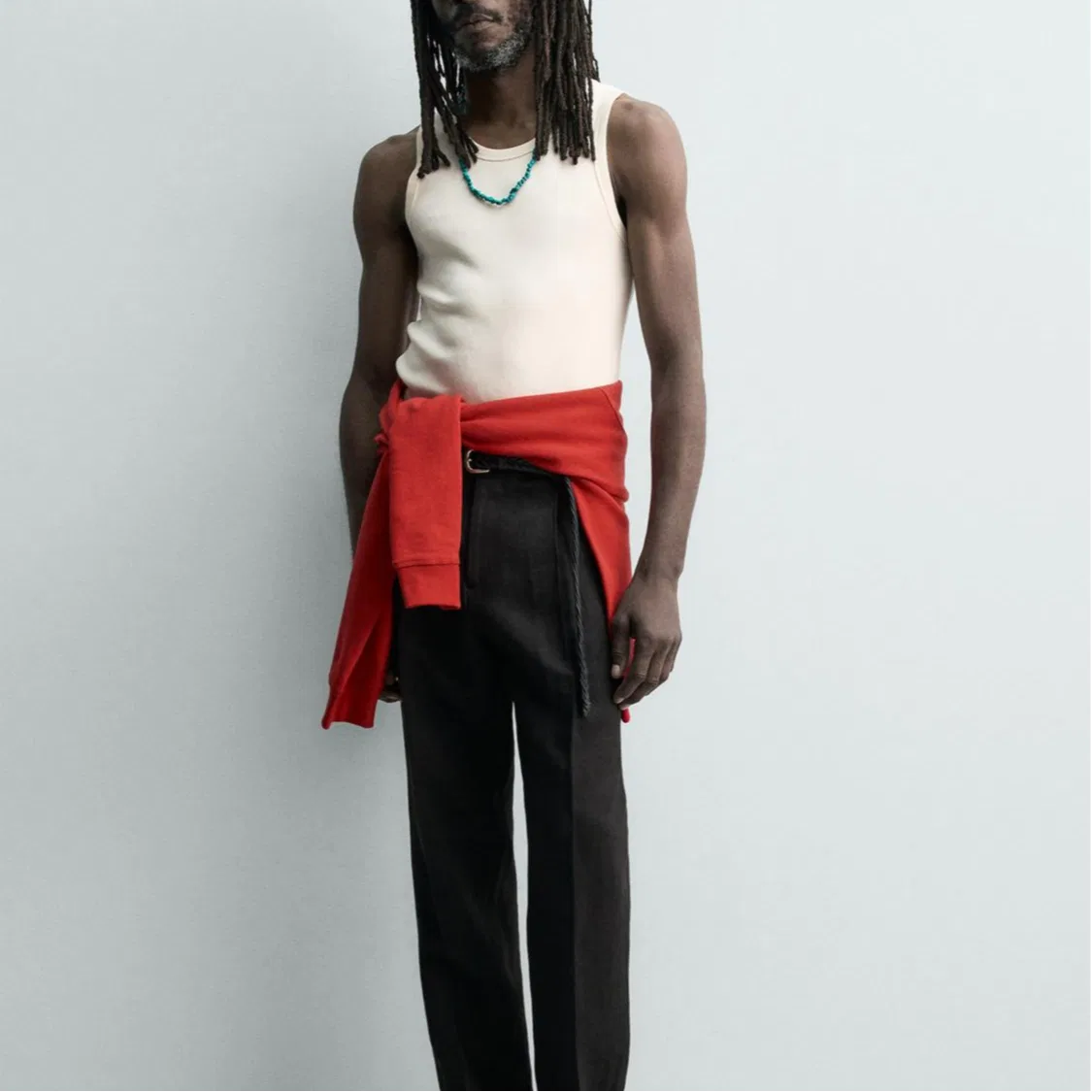 Мужская майка Aaron Levine, ZARA, Raw White — фото 4