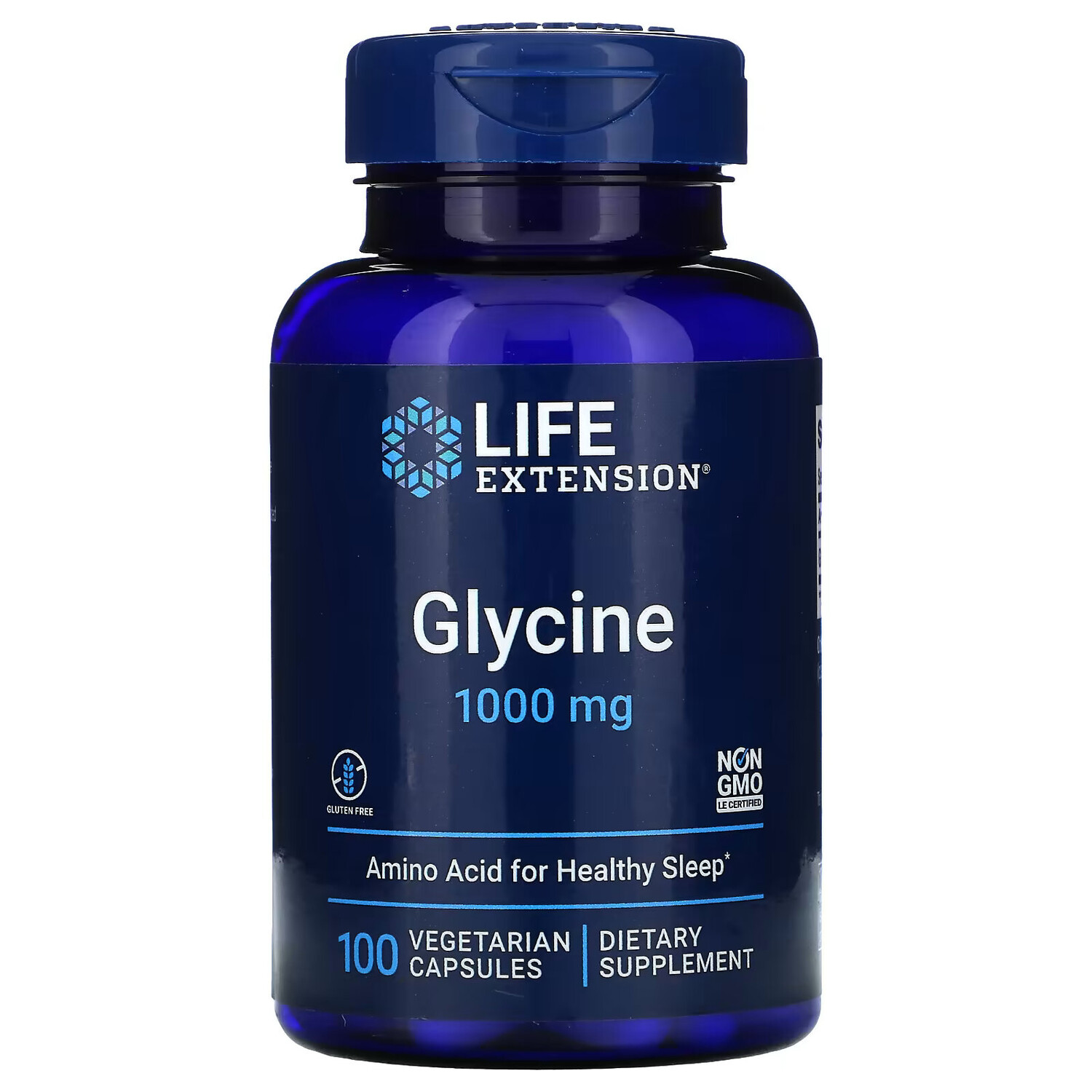 

Life Extension, глицин, 1000 мг, 100 вегетарианских капсул