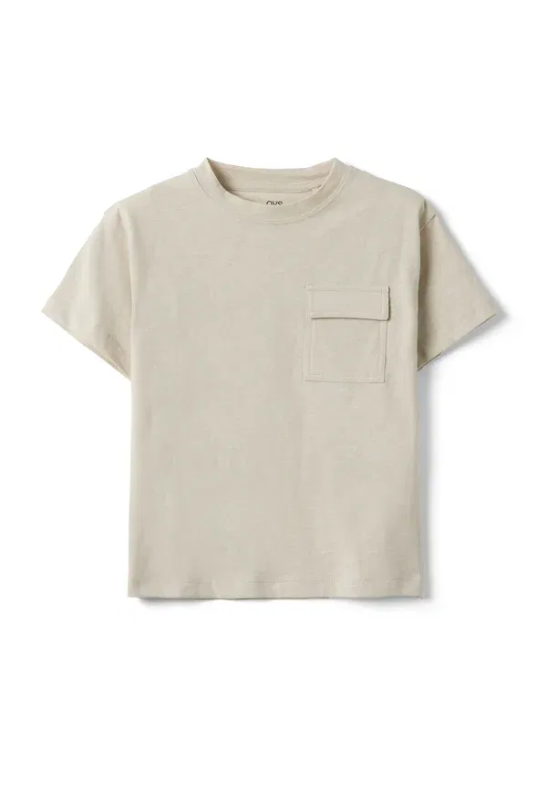 Комплект из 3 футболок, дышащая, basic t-shirt, Ovs, бежевый, белый, синий — фото 2
