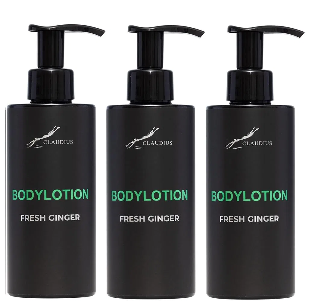 Лосьон для тела Fresh Ginger, Claudius, набор 3 шт, 300 мл, Черный