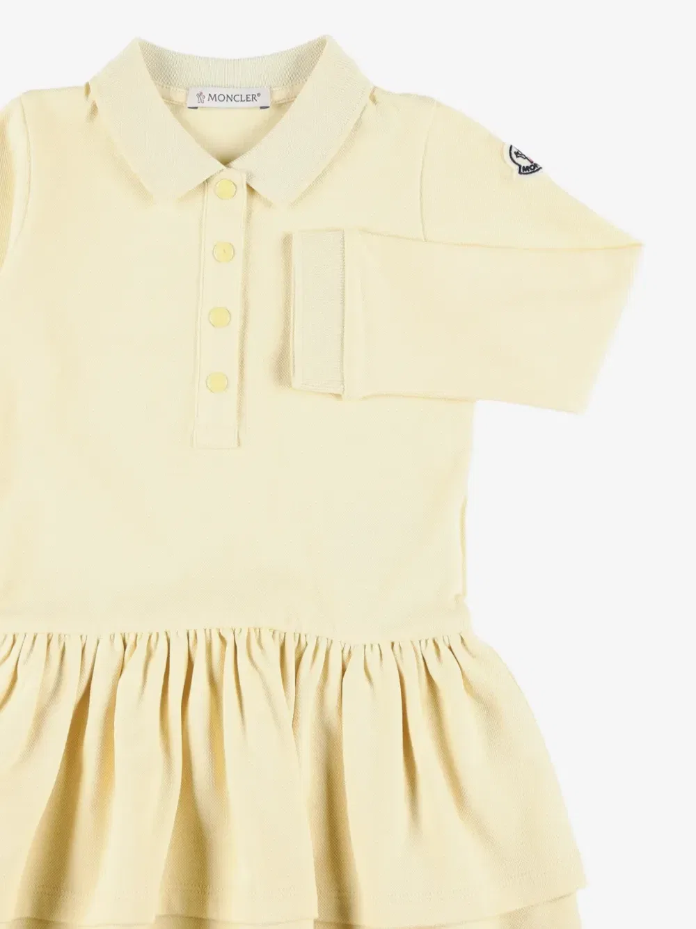 Ярусное платье с логотипом Moncler Enfant, желтый — фото 3
