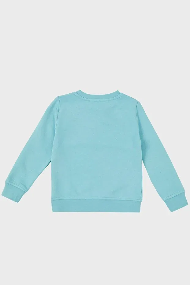 Детское худи для девочек с длинным рукавом Hugo Boss, Turquoise — фото 2
