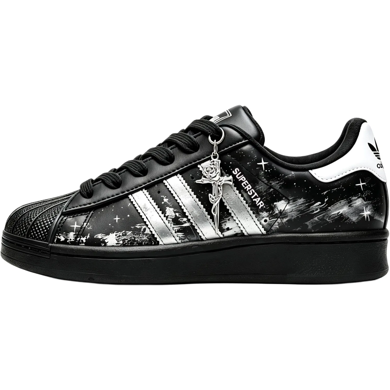 Детские кеды для скейтбординга Superstar 2 Adidas Originals, Black Silver — фото 3