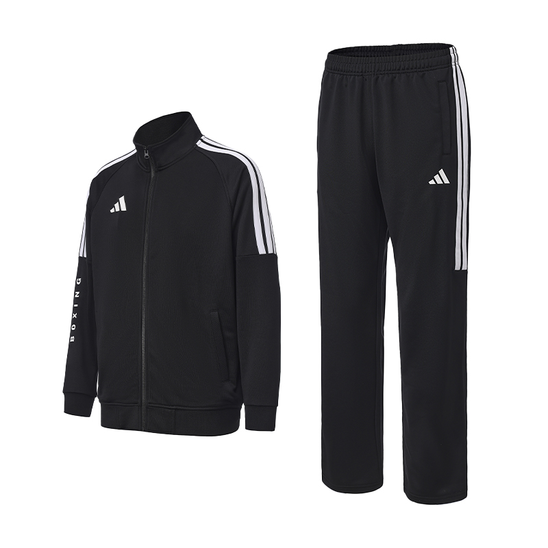 

Повседневная спортивная одежда унисекс Adidas, set (черный белый stand collar top+черный белый straight fit pants)