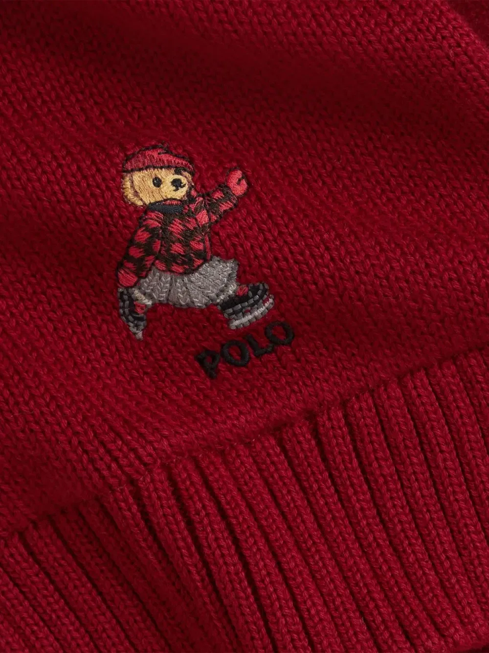Комплект Polo Bear из шапки и шарфа Polo Ralph Lauren Kids, красный — фото 2