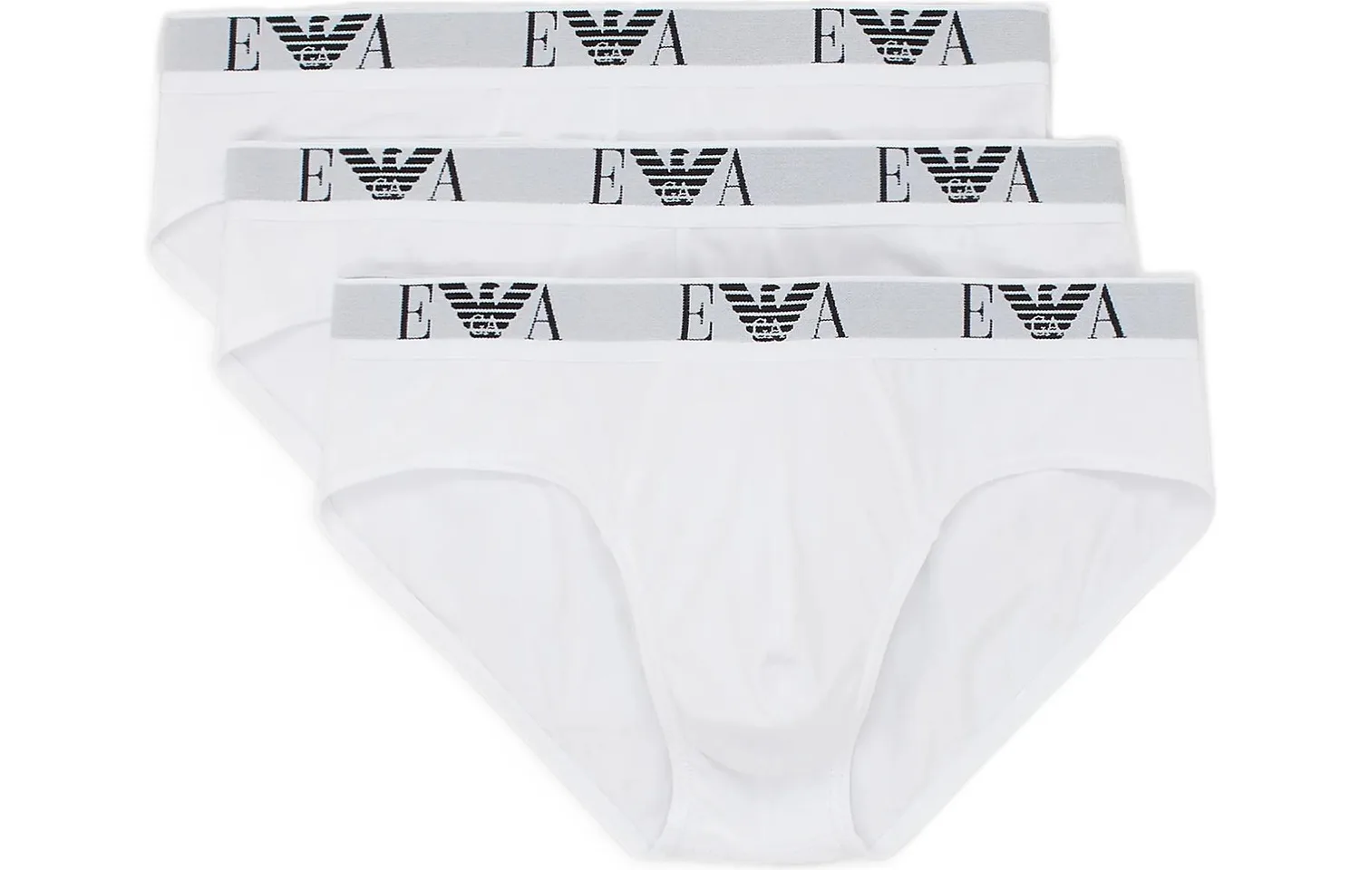 Трусы с логотипом на поясе EMPORIO ARMANI, 1 set 3 pack (белый) — фото 3