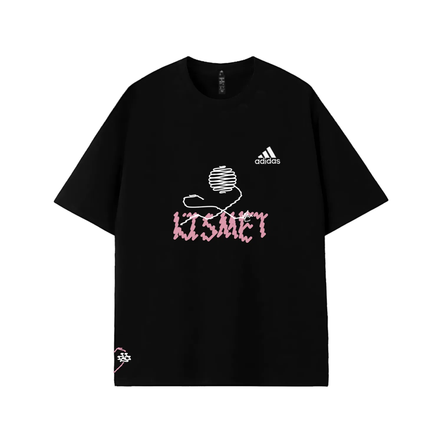 Футболка хлопковая Crew Neck Straight Fit Adidas Black Set — фото 4