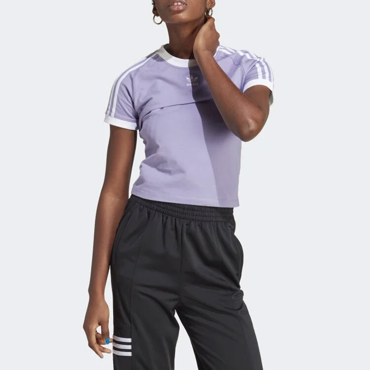 Укороченный топ женский светло-фиолетовый Adidas Originals — фото 3