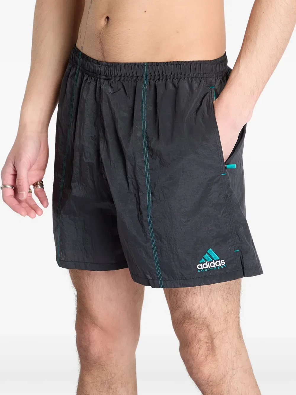Оборудование, тканые шорты Adidas, черный — фото 4