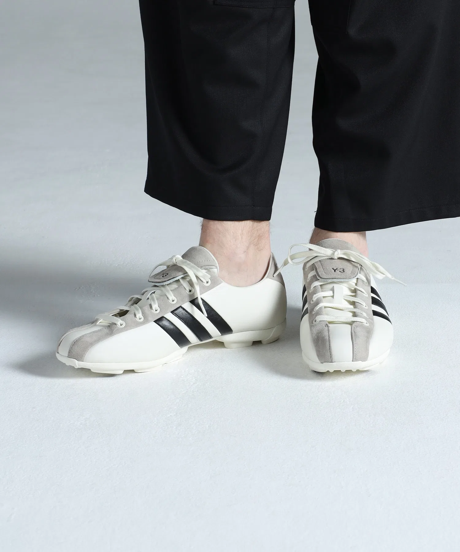 Унисекс кроссовки из кожи и замши Y-3 FIELD белые