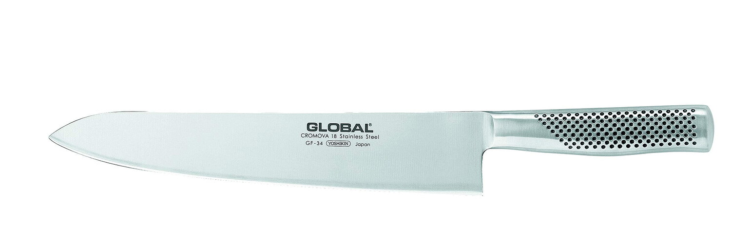

Тяжелый поварской нож Global 27 см, серебряный