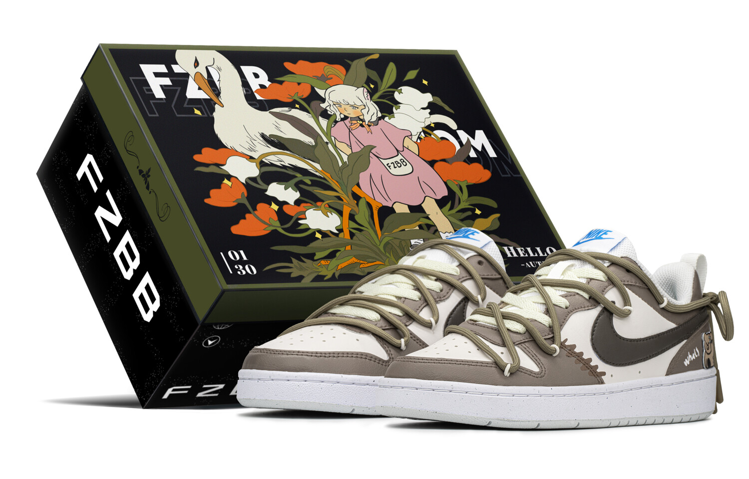 

Кроссовки Nike Court Borough Skateboard Shoes Women's Low-Top Brown Beige