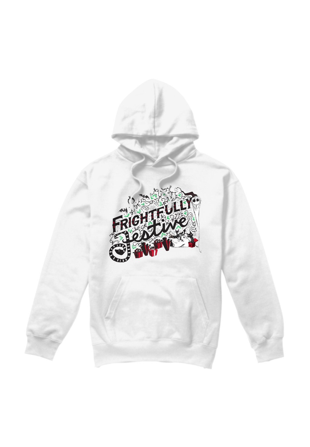 

Толстовка с капюшоном THE NIGHTMARE BEFORE CHRISTMAS FRIGHTFULLY FESTIVE HOLIDAY PRINT Disney, белый