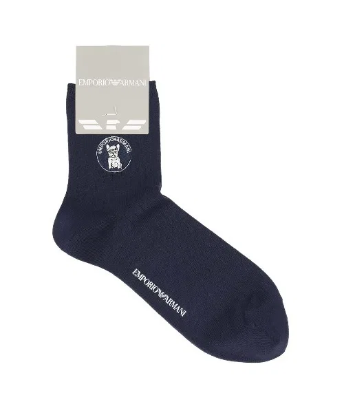 Носки EMPORIO ARMANI DOG с мотивом собаки, темно-синие
