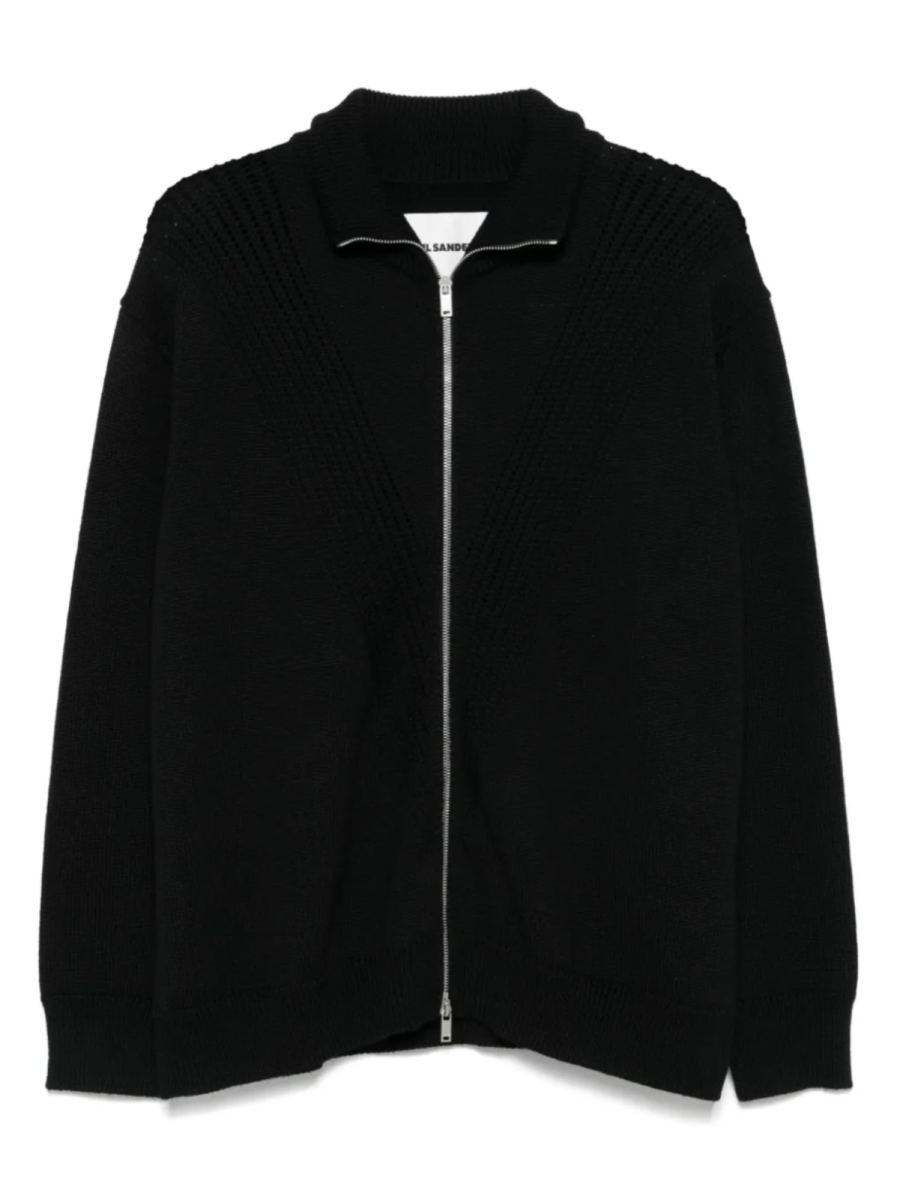 

Шерстяной кардиган на молнии Jil Sander, черный