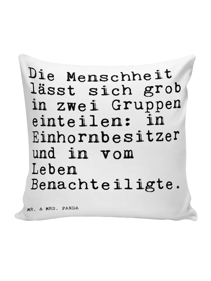 

Подушка Mr & Mrs Panda 40x40 Die Menschheit lässt sich, белый