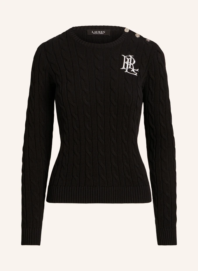 

Свитер из блестящей пряжи Lauren Ralph Lauren, черный