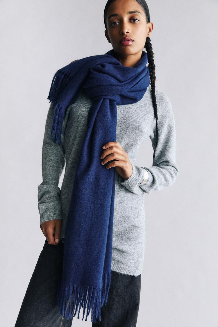 

Базовый тонкий шарф Pull And Bear, синий