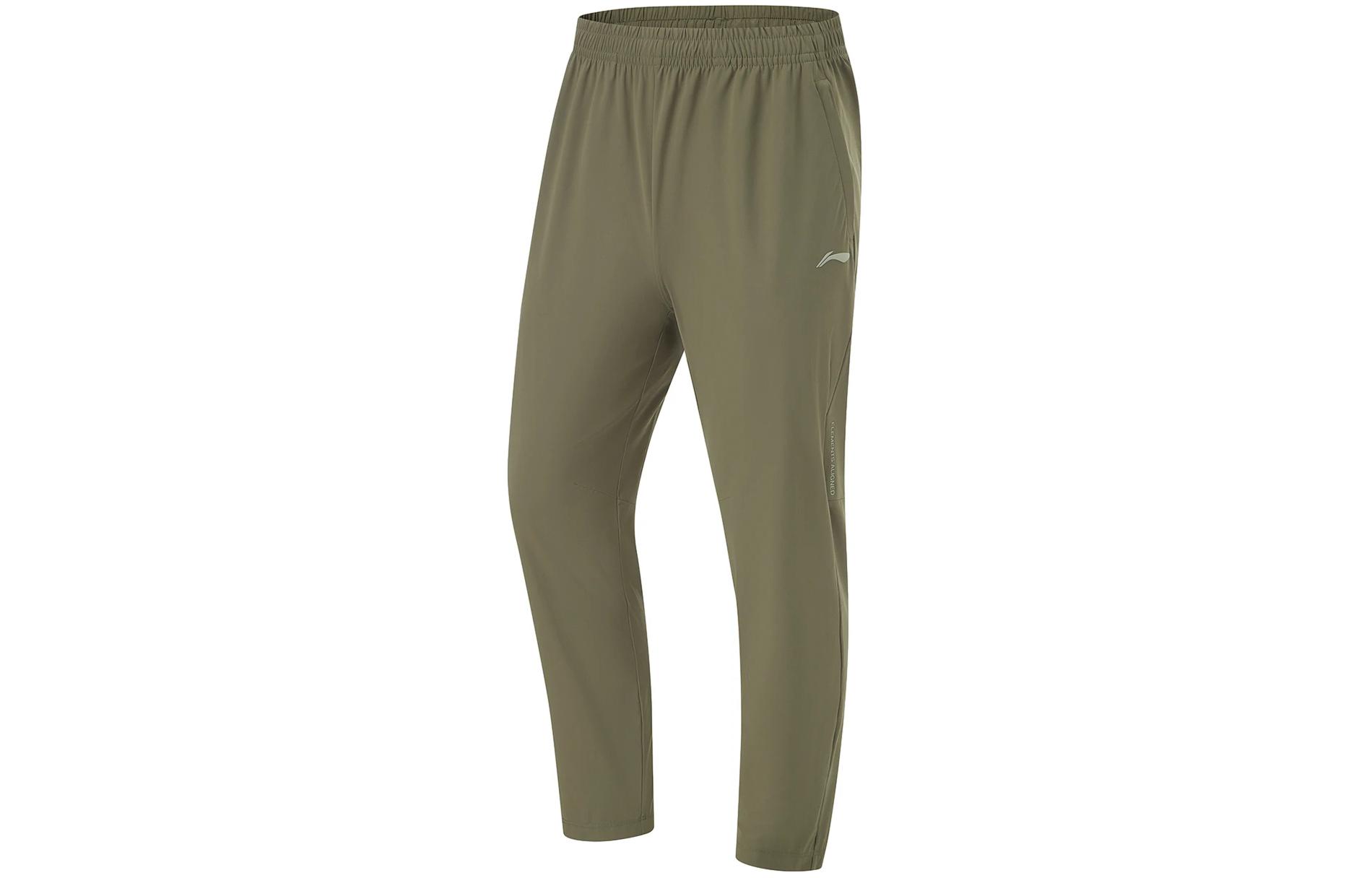 

Трикотажные спортивные брюки LiNing Fitness Series для мужчин, цвет «армейский парус», Army Canvas Green