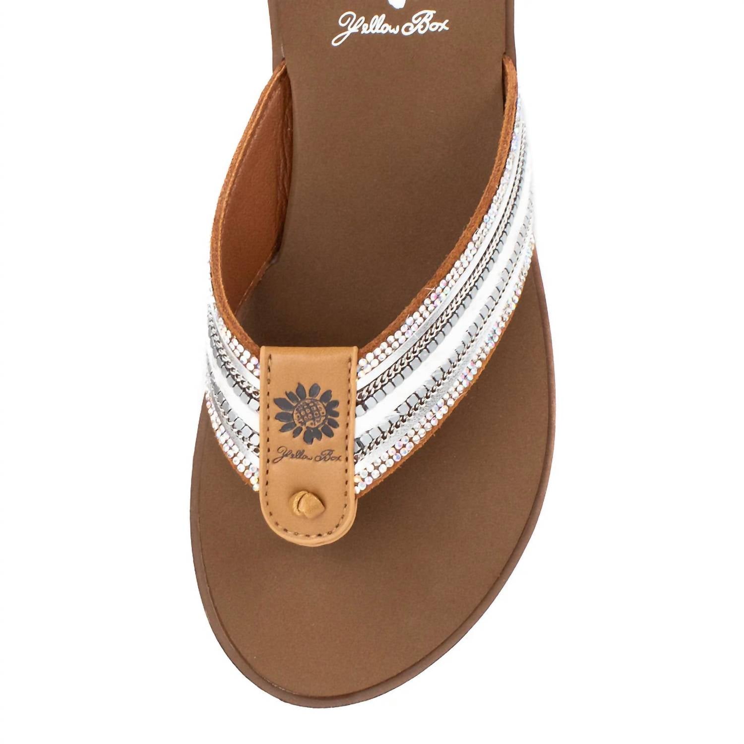 Женские шлепанцы Dataha Flip Flop Sandal в белом цвете Yellow Box — фото 4