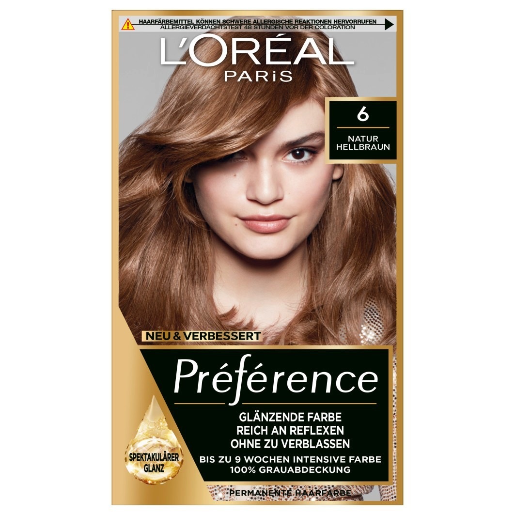 

Краска для волос preference Loreal Paris, nr. 6 - natur hellbraun, количество 1 шт.