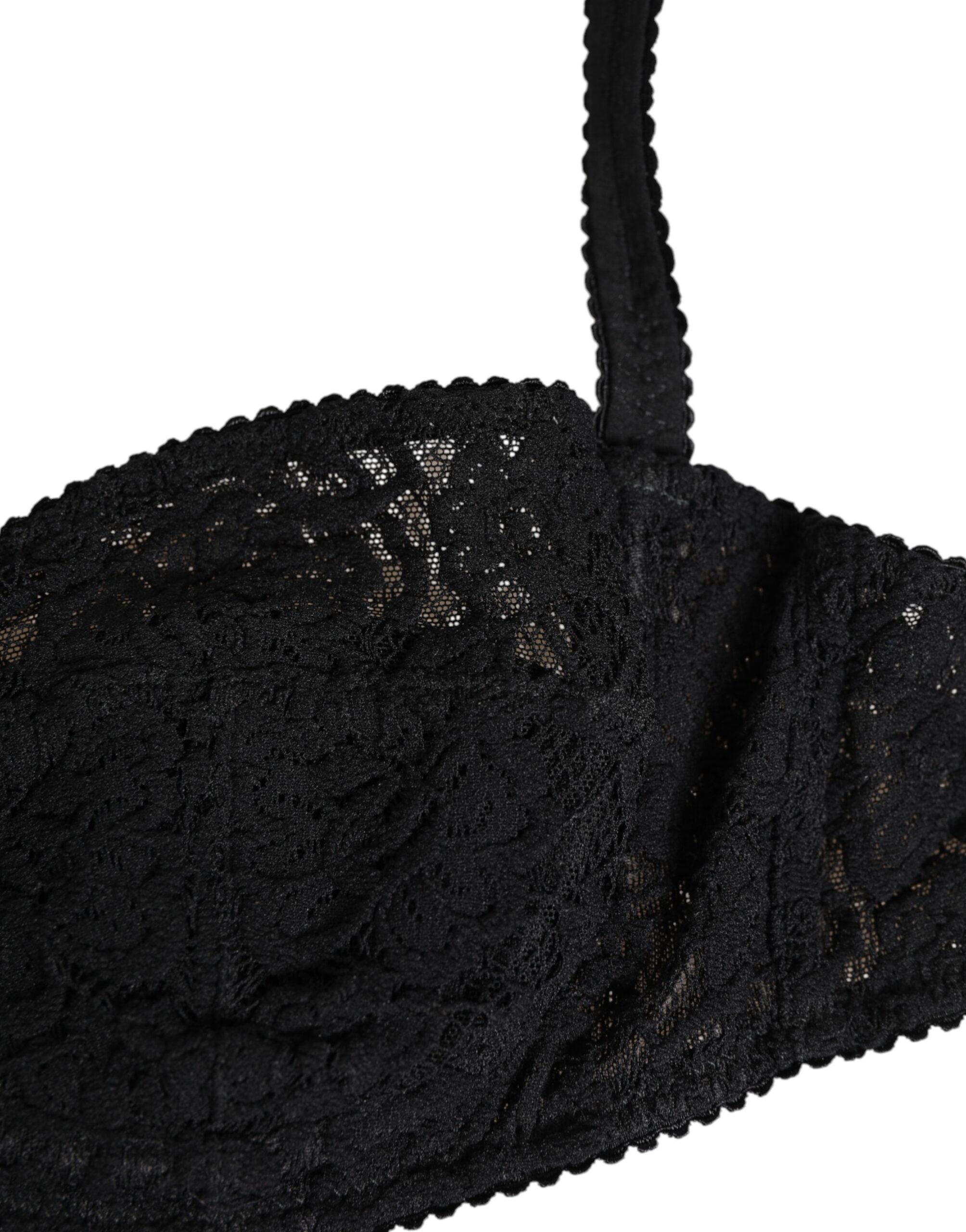 Черный кружевной бюстгальтер на косточках, нижнее белье Dolce & Gabbana — фото 2