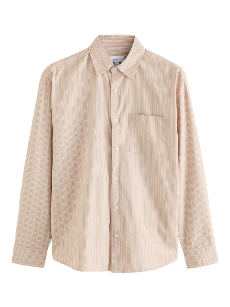 

Повседневная рубашка Next Regular fit Button Up Shirt, бежевый