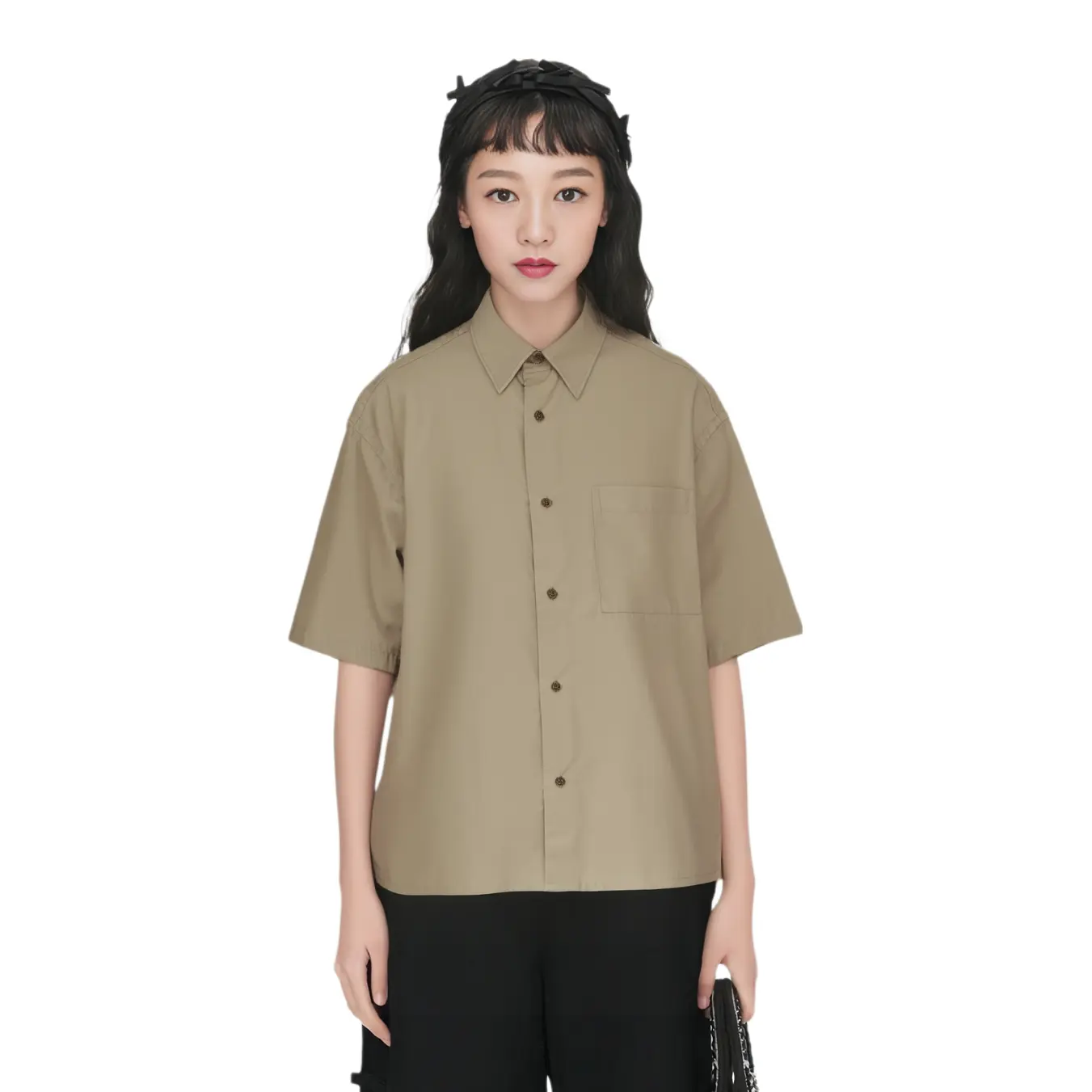 Рубашка Clare Waight Keller C Collection SS25 Unisex Beige UNIQLO, бежевый — фото 3