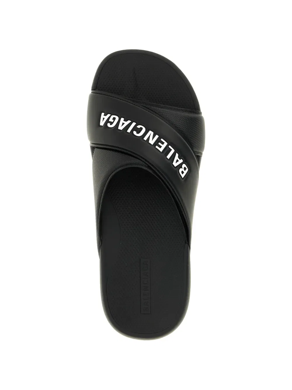 Сланцы Sporty Pool из рельефной кожи Balenciaga, черный — фото 4