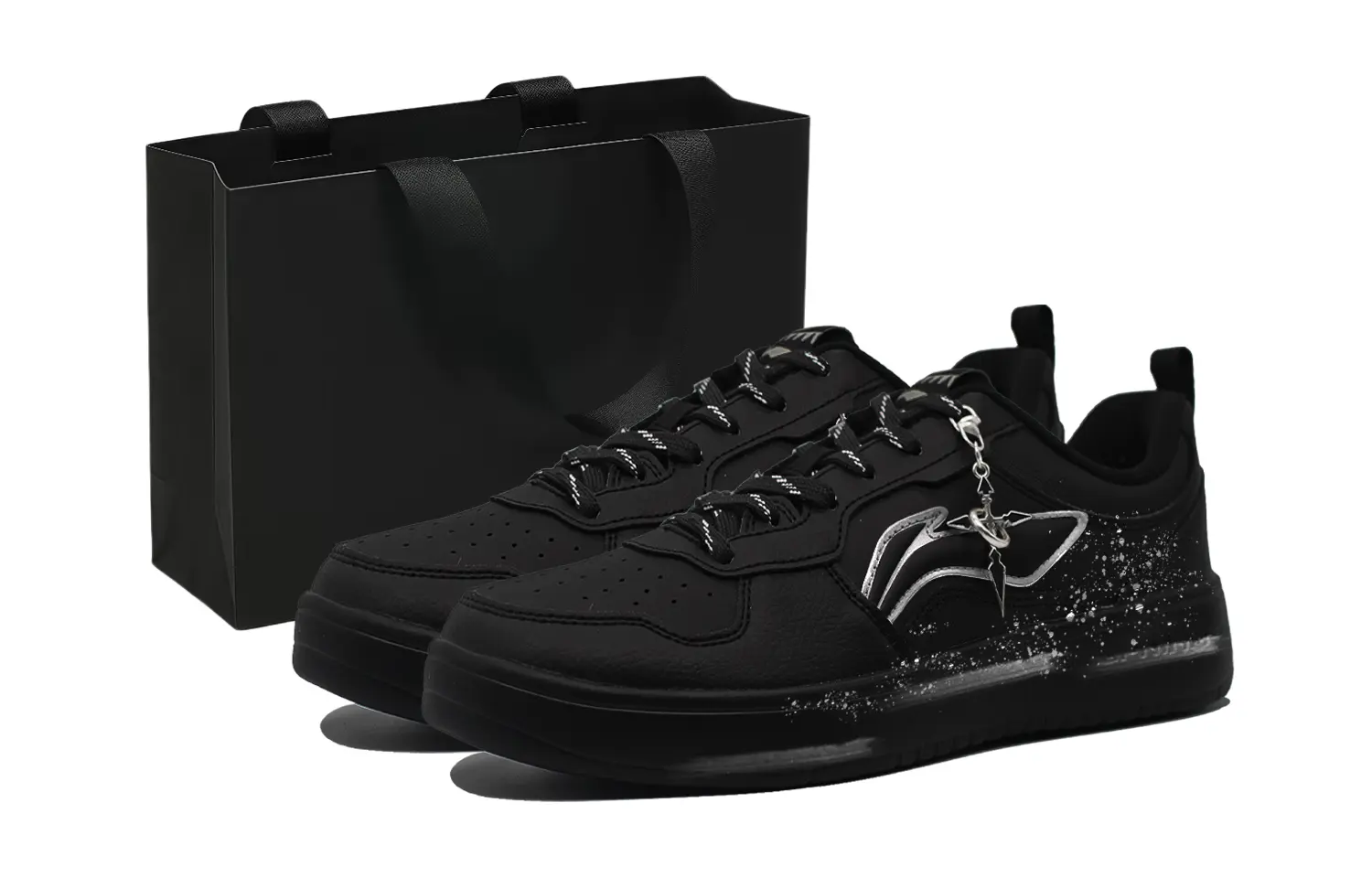 

Li-Ning Li Ning First Cloud Shooting Stars Knight Абразивоустойчивые противоскользящие низкие кроссовки для скейтбординга мужские черные серебристые