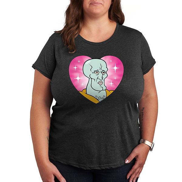 

Футболка Plus size с принтом Handsome Squidward в виде сердца из SpongeBob SquarePants Nickelodeon, Heather Charcoal, Черный, Футболка Plus size с принтом Handsome Squidward в виде сердца из SpongeBob SquarePants Nickelodeon, Heather Charcoal