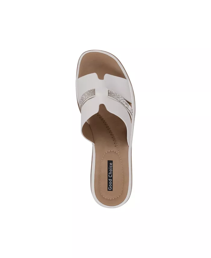 Женские босоножки Frances на платформе с декоративными элементами GC Shoes, белый — фото 4