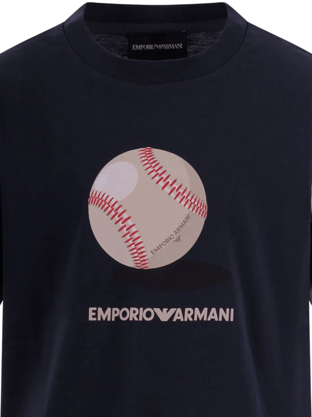 Футболка с бейсбольным принтом Emporio Armani Kids, синий — фото 3