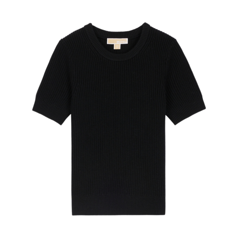 

Шерстяной свитер с коротким рукавом MICHAEL KORS, черный