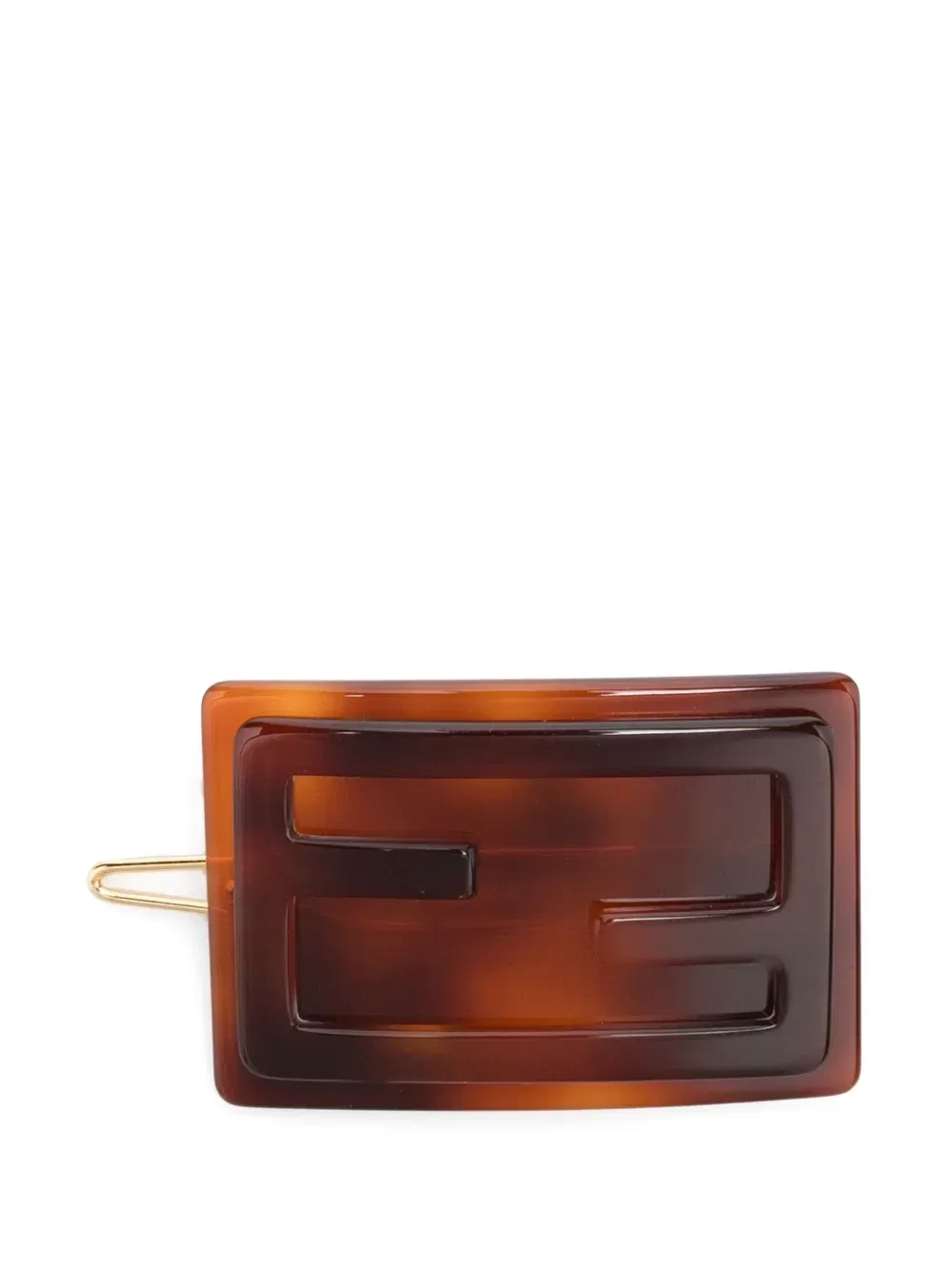 Заколка для волос с тисненым логотипом FF Fendi Kids, коричневый