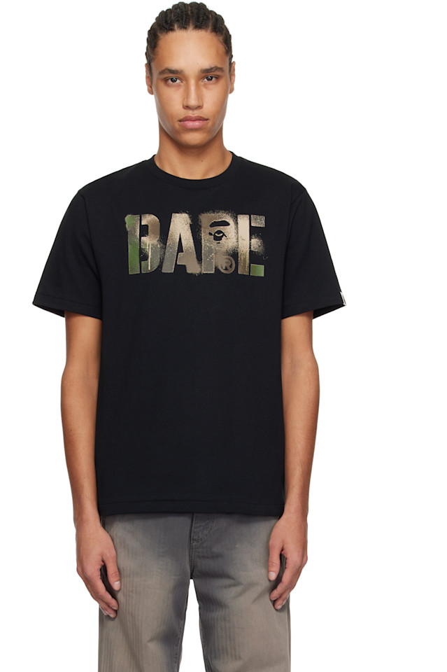 

Футболка с камуфляжным принтом и трафаретом логотипа 'bape' Bape, черный