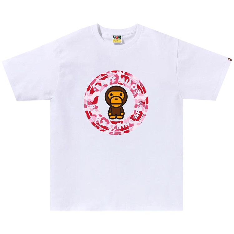 

Футболка BAPE ABC Camo Milo Busy Works Tee, White/Pink