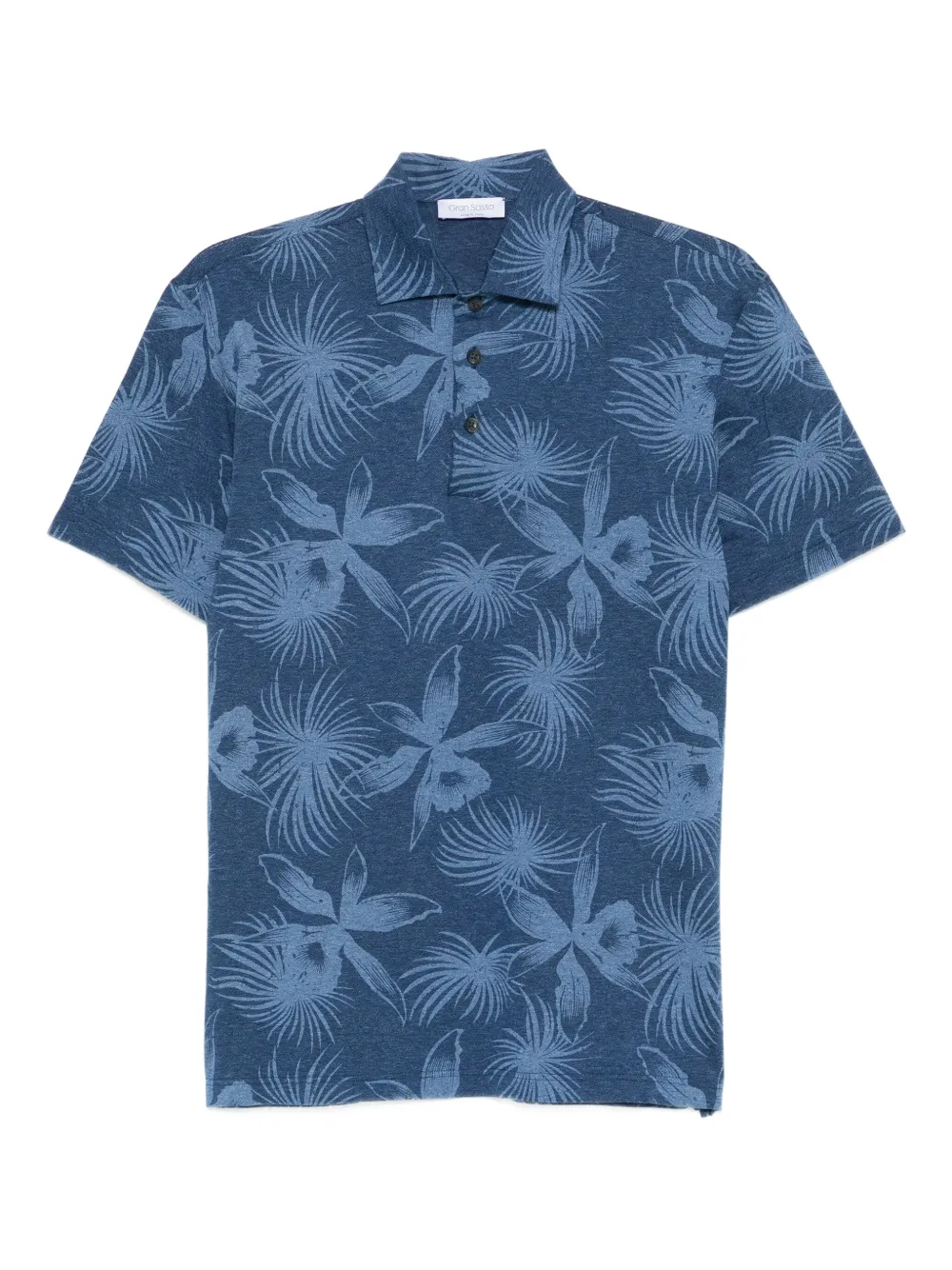 

Рубашка-поло с цветочным принтом Gran Sasso, синий