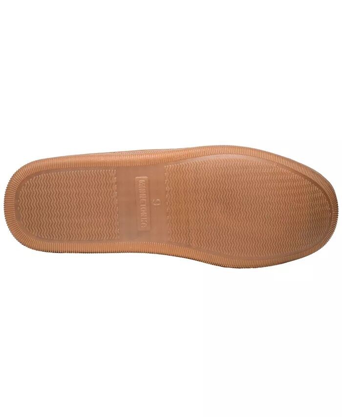 Мужские широкие тапочки на твердой подошве с ворсовой подкладкой Minnetonka, коричневый — фото 3