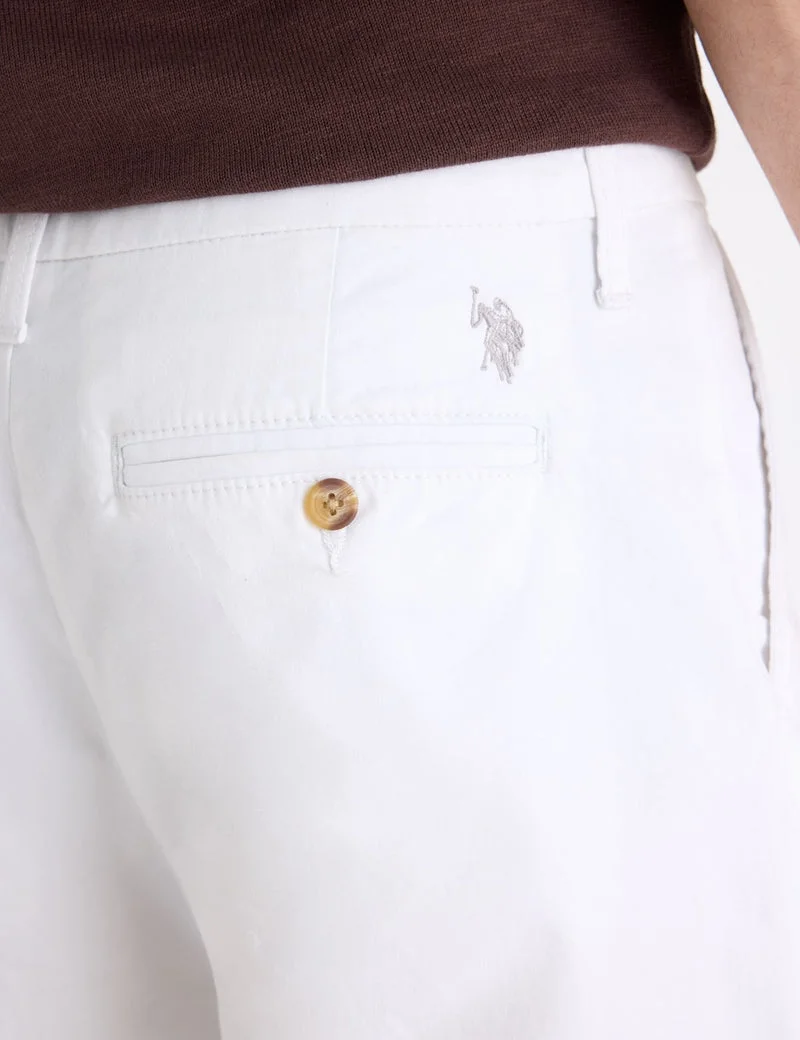 Мужские шорты U.S. Polo Assn. 9" Mason Stretch Twill, белый — фото 4
