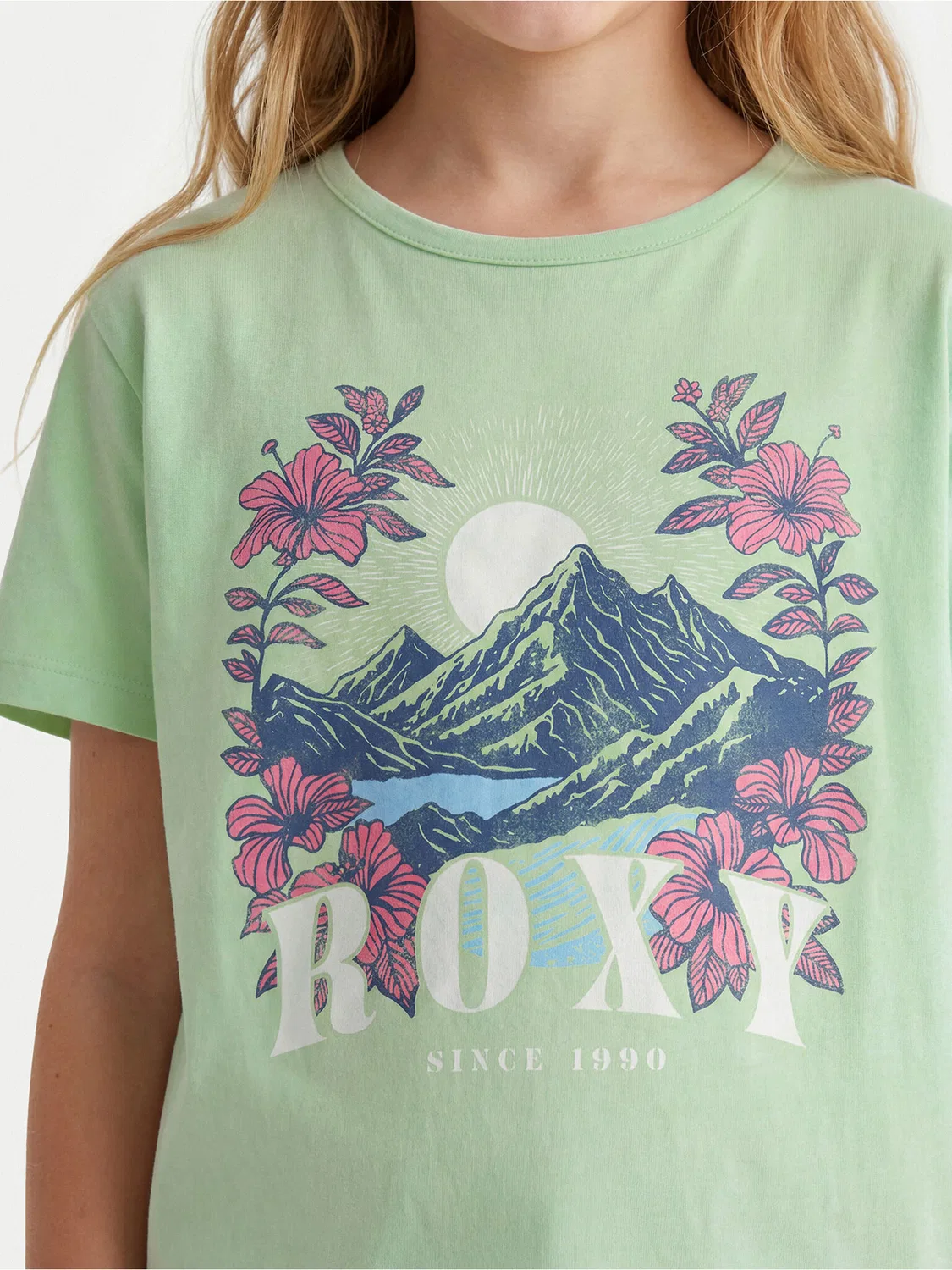 Футболка стандартного кроя для девочки Lily Vintage Roxy, зеленый — фото 3