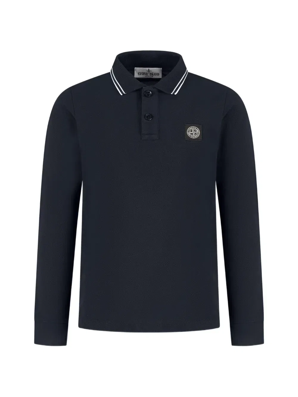 Поло с длинными рукавами и нашивкой-логотипом Stone Island Junior, синий