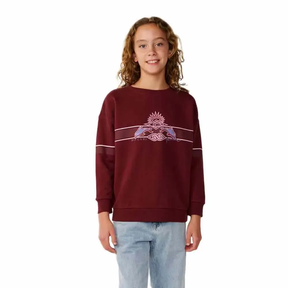 Детский свитшот для девочек с принтом Archive Dolphin Rip curl, Red