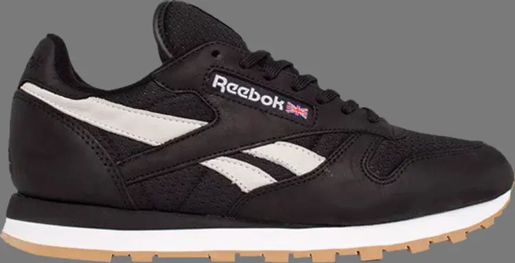 

Кроссовки palace x classic leather r12 'black white' Reebok, черный