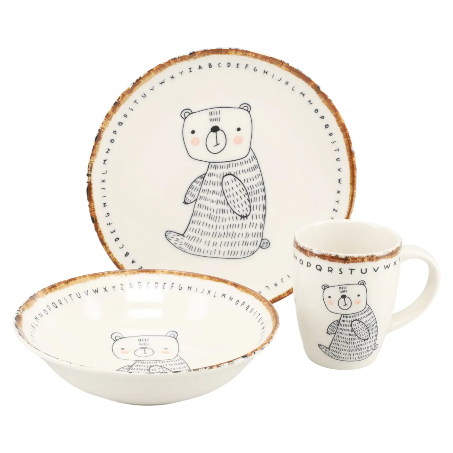 Детский набор посуды 3 предмета Freunde des Waldes Bär CreaTable, Brown