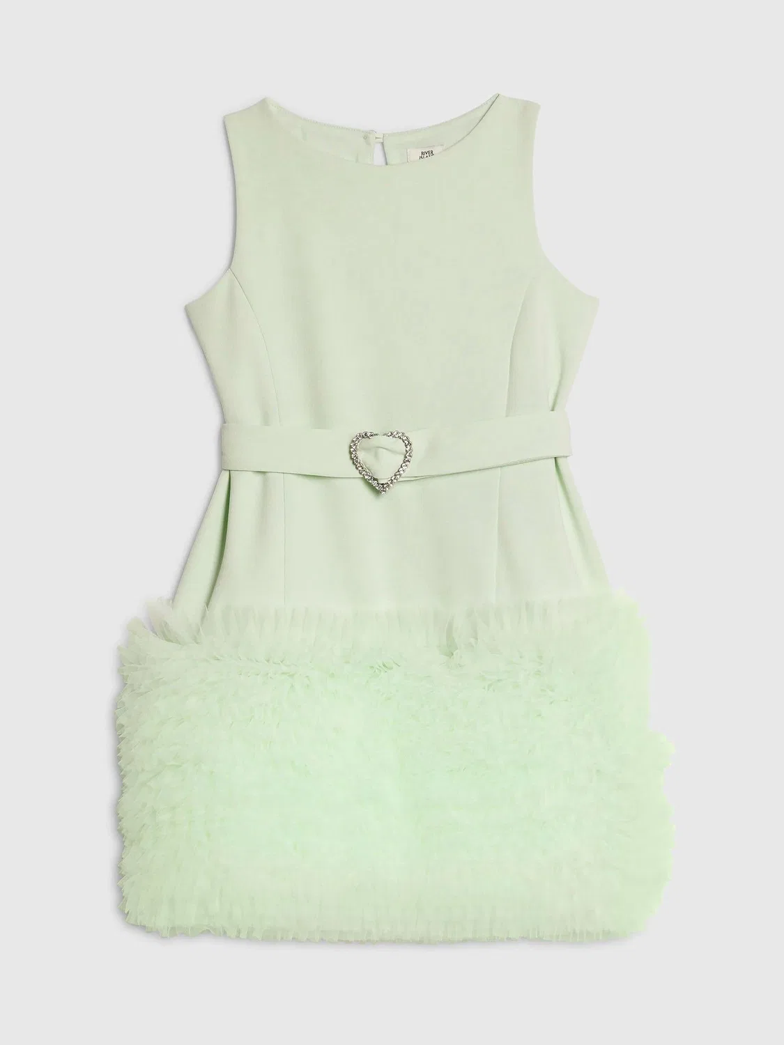 Платье River Island Green 3D Organza Hem, зеленое