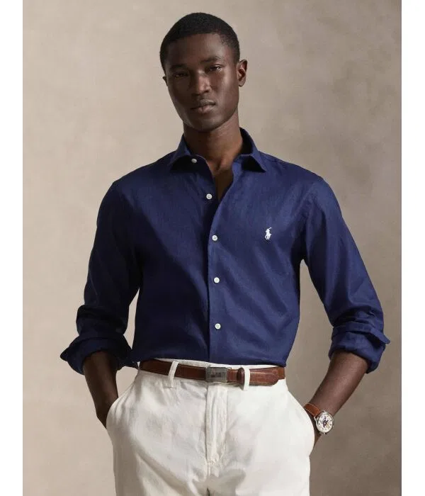 Мужская льняная рубашка Polo Ralph Lauren, Blu Marino