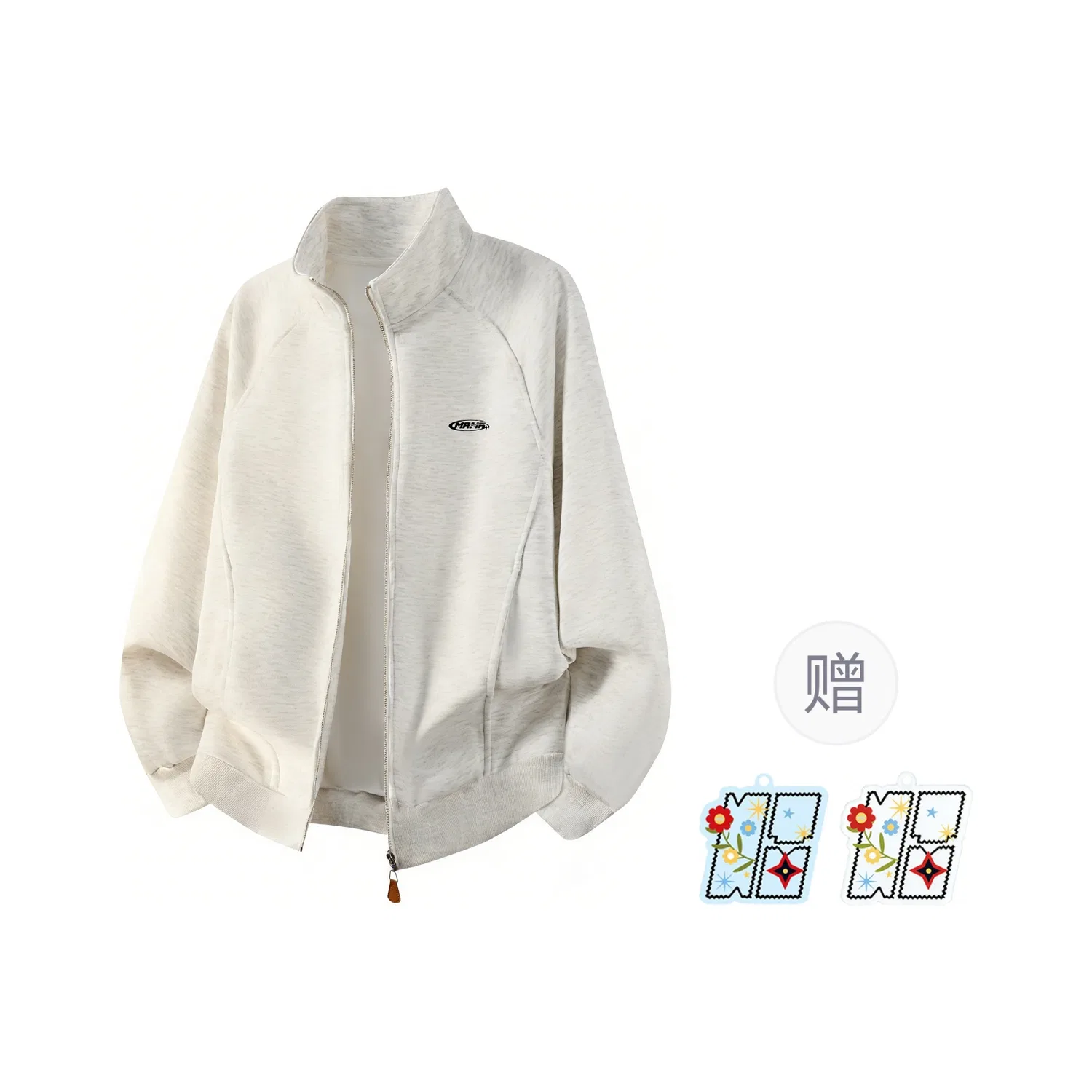 Детский свитшот с воротником-стойкой из плотного футера Heather Gray Heavyweight Free Charm MIIOW