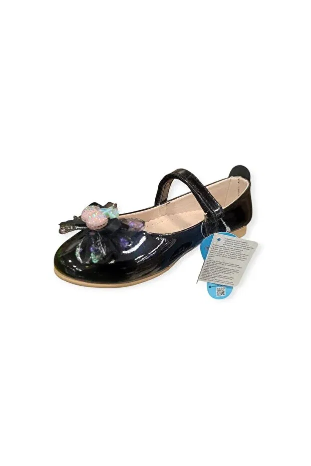 Детские балетки для девочек с бантиком Hy-F 511 Minican, Black Patent Leather — фото 2