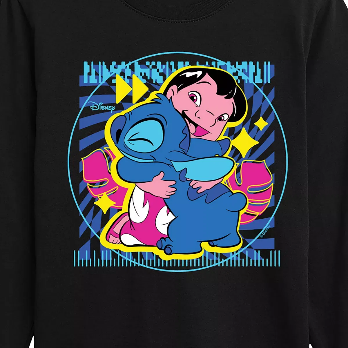 Детское футболка с длинным рукавом с принтом Lilo & Stitch Disney, Черный — фото 2